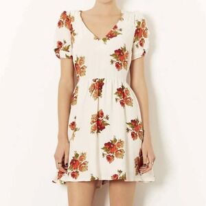 Topshop Autumn Floral Tea Dress Size 2